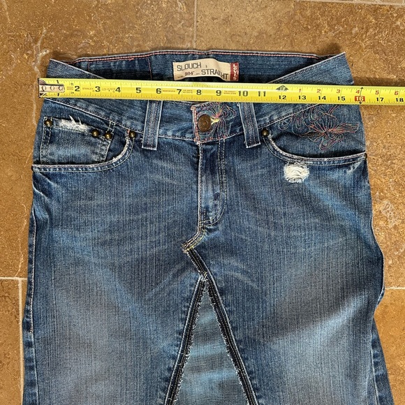 Levi’s slouch straight leg sz 7 jean deconstructed custom made maxi skirt denim - Picture 12 of 15